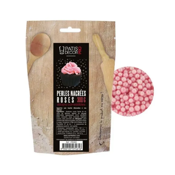 Cerf Dellier Décors perles roses comestibles 300 g Clearance