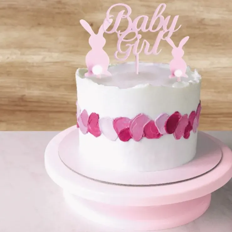 Cerf Dellier Décors sur pique roses Baby Girl lapins Online