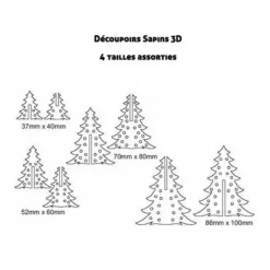 Cerf Dellier Découpoirs Sapins 3 D (jeu de 8) Discount