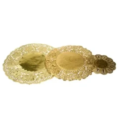 Cerf Dellier Dentelle ronde pâtisserie papier doré (x 100) New