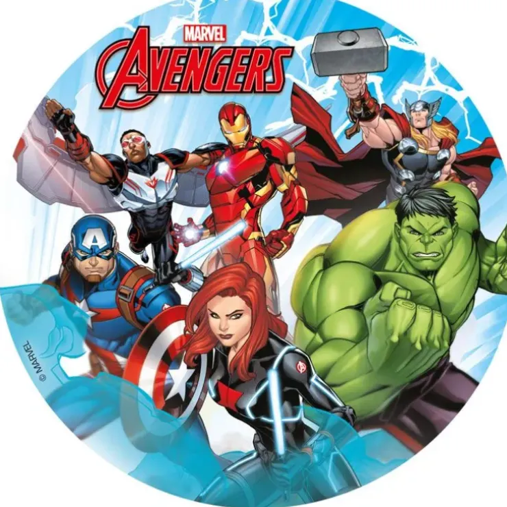Cerf Dellier Disque gâteau en azyme Avengers 15,5 cm - DDM 05/24 New