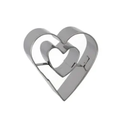 Cerf Dellier Emporte-pièce double Coeur inox 4,6 cm Sale