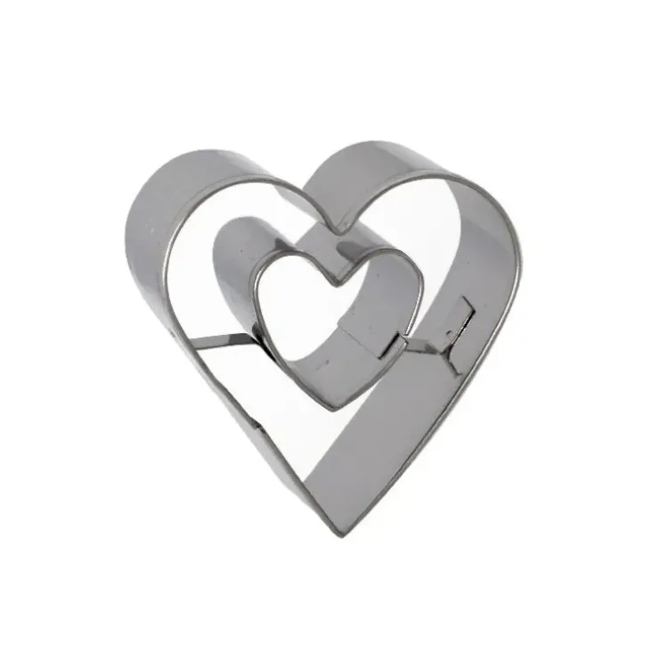 Cerf Dellier Emporte-pièce double Coeur inox 4,6 cm Sale
