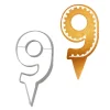 Cerf Dellier Emporte-pièces cake topper "9" Hot