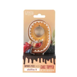 Cerf Dellier Emporte-pièces cake topper "9" Hot