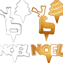 Cerf Dellier Emporte-pièces cake toppers thème Noël (lot de 3) Clearance