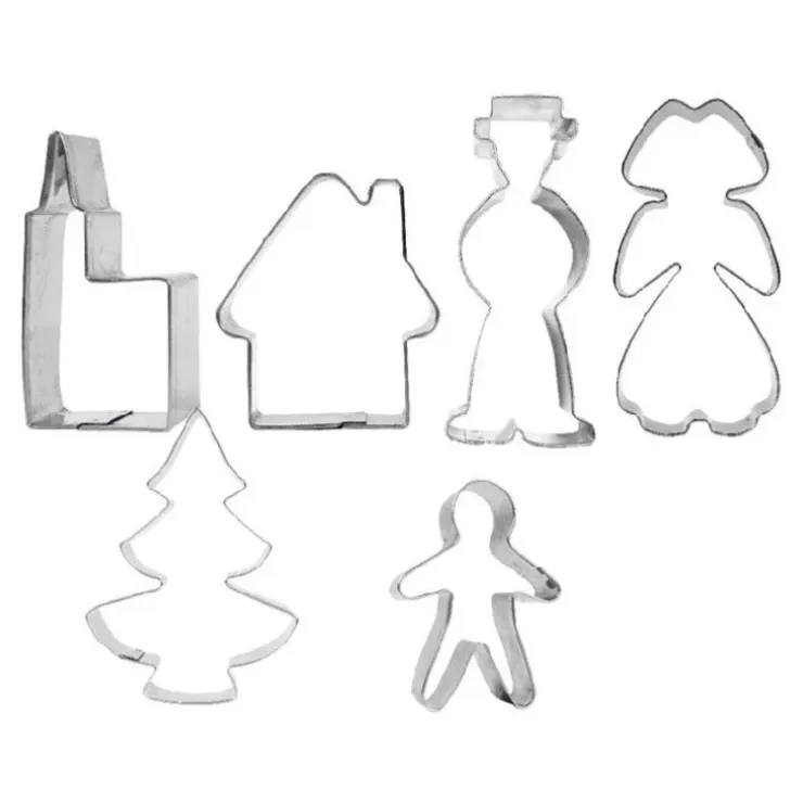 Cerf Dellier Emporte-pièces Village alsacien inox assortis (x6) New