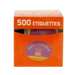 Cerf Dellier Etiquette adhésive Joyeux Anniversaire violet x500 Outlet