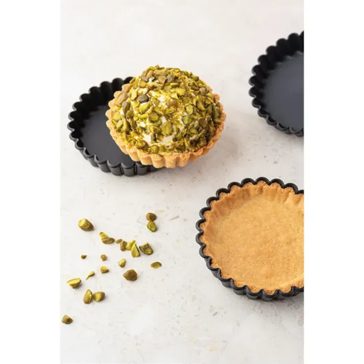 Cerf Dellier Exoglass 12 tartelettes rondes cannelées 11 cm Hot