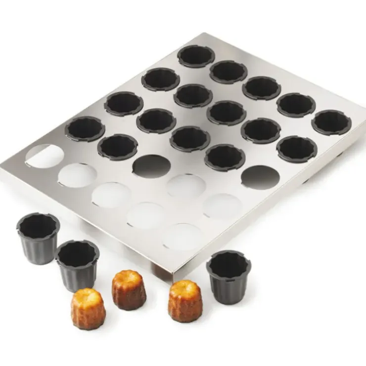 Cerf Dellier Exoglass plaque de 25 moules à cannelé 4,5 cm Discount