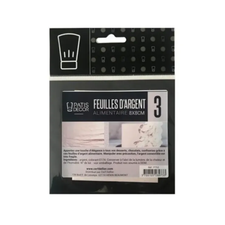Cerf Dellier Feuille d'argent alimentaire (x3) Outlet