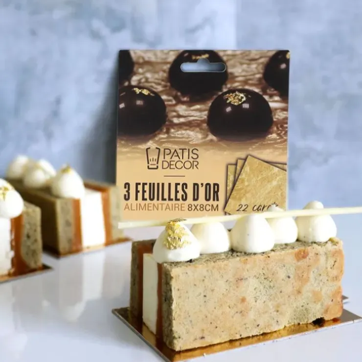 Cerf Dellier Feuilles d'or alimentaire (x3) Outlet