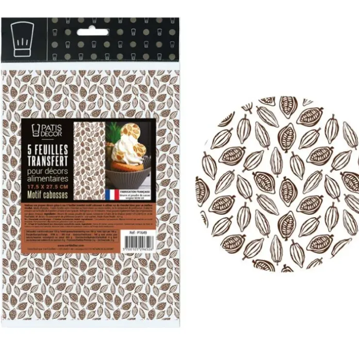 Cerf Dellier Feuilles transfert cabosses de cacao (x5) Online