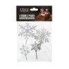 Cerf Dellier Flocons sur pique assortis (x4) Clearance