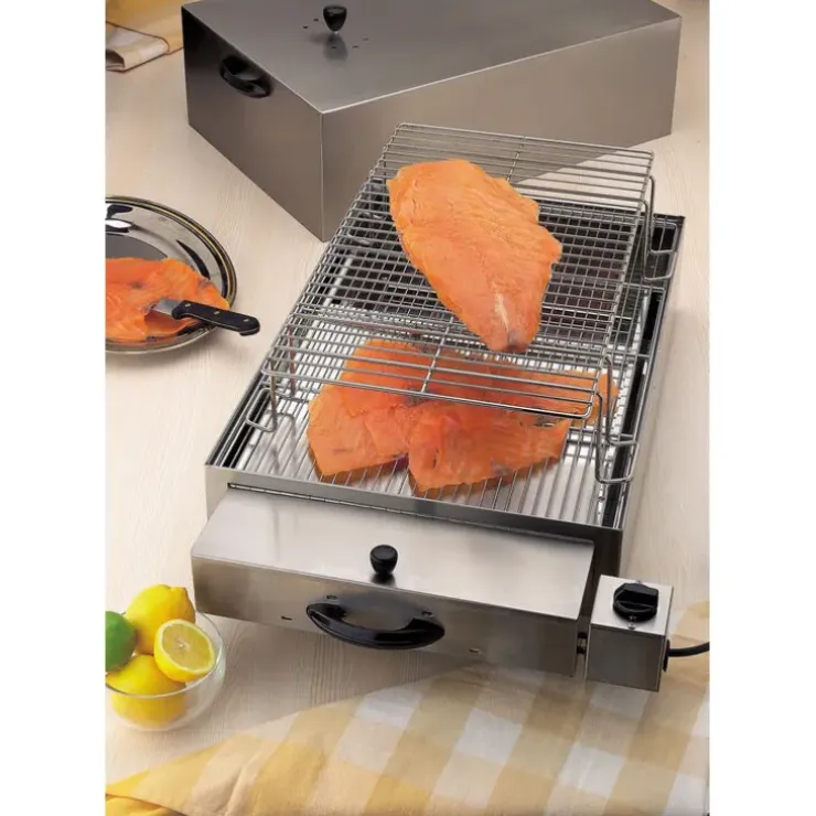 Cerf Dellier Fumoir inox 2 étages pour fumage à froid 71,5 x 41,5 x 36 cm Outlet