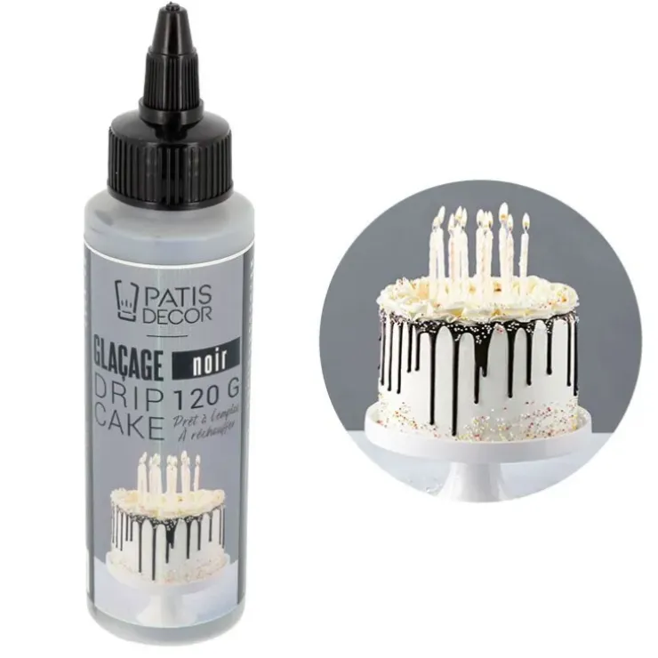 Cerf Dellier Glaçage pour drip cake noir 120 g New