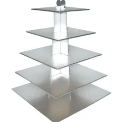 Cerf Dellier Grand présentoir cupcakes argent carré - hauteur 56 cm Best