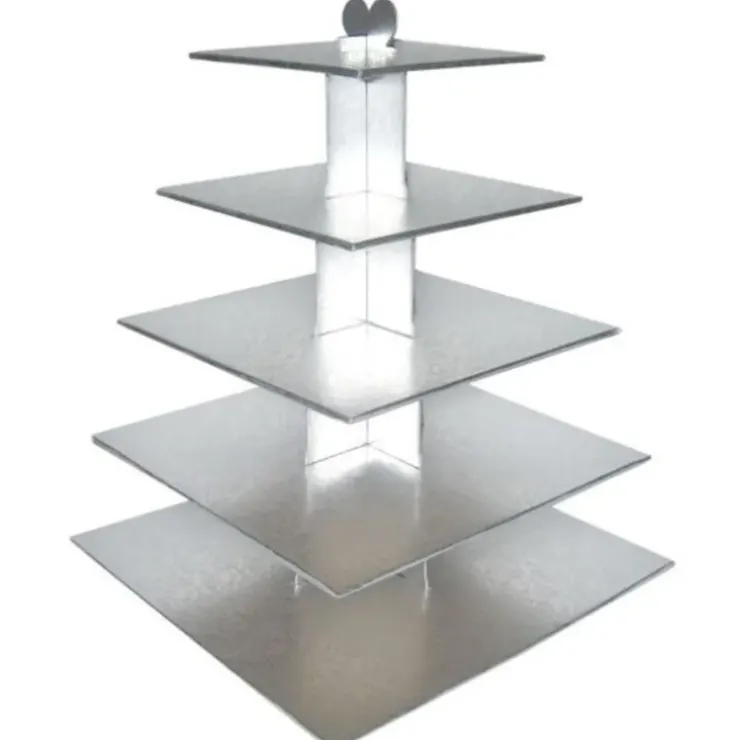 Cerf Dellier Grand présentoir cupcakes argent carré - hauteur 56 cm Best