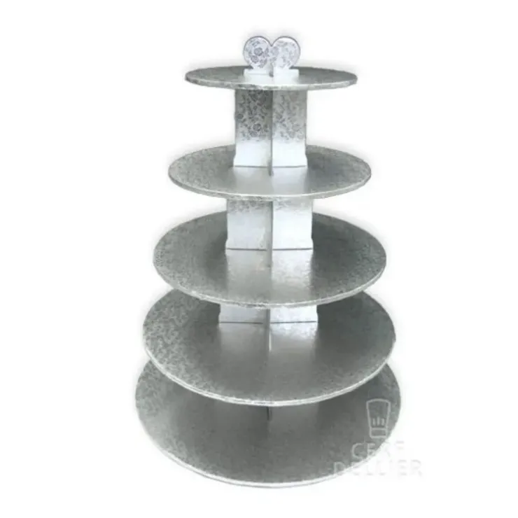 Cerf Dellier Grand présentoir cupcakes argent rond - hauteur 55 cm Best