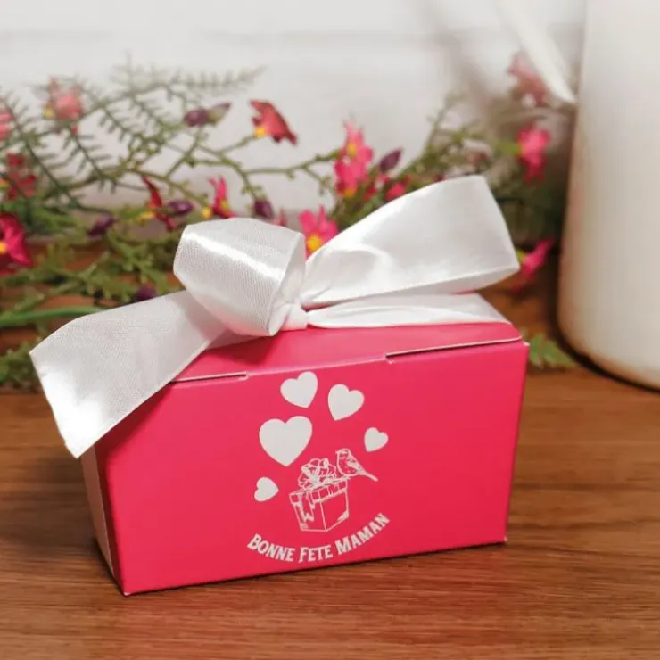 Cerf Dellier Kit ballotin chocolats fuchsia "Bonne fête maman" Sale