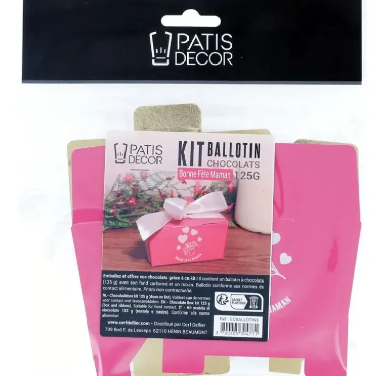 Cerf Dellier Kit ballotin chocolats fuchsia "Bonne fête maman" Sale
