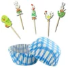 Cerf Dellier Kit déco cupcakes Pâques vichy bleu Best