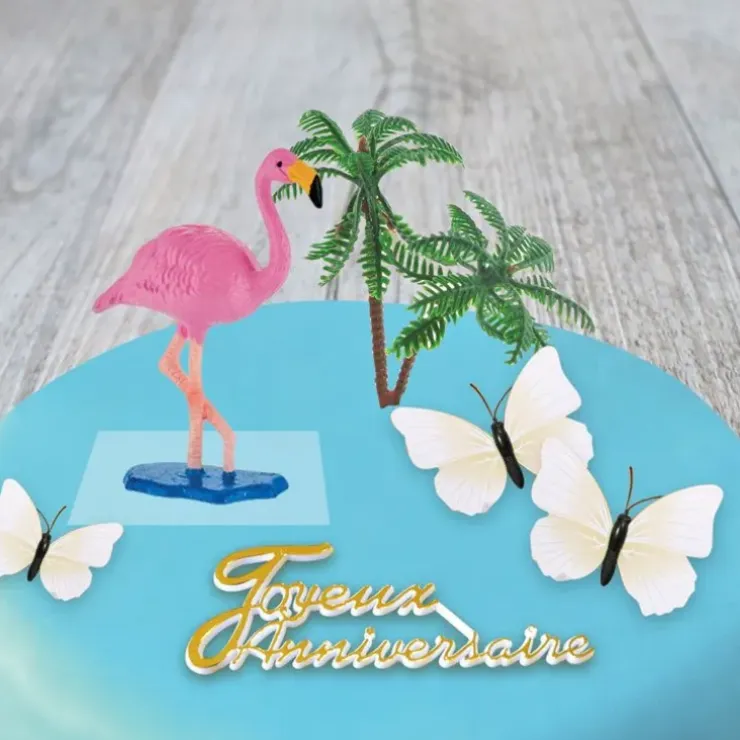 Cerf Dellier Kit décor Gâteau Flamant rose Best