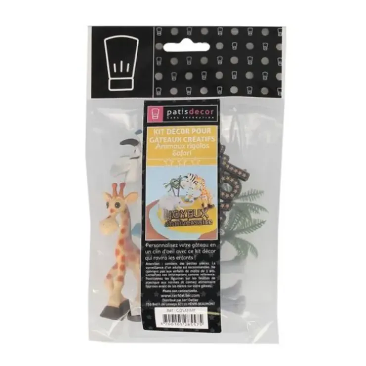 Cerf Dellier Kit décor Gâteau Safari