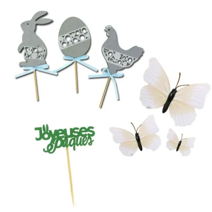 Cerf Dellier Kit décors de Pâques gris New