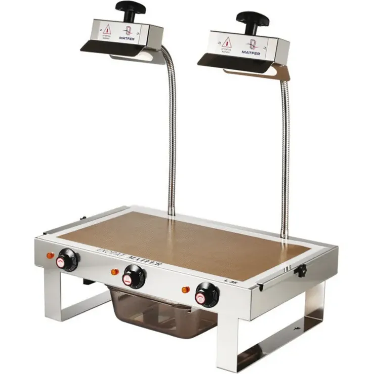 Cerf Dellier Lampe à sucre double 2x500 watts ampoules vitrocéramiques GN 1/1 53x32,5 cm