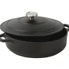 Cerf Dellier Le Chasseur cocotte basse avec couvercle noire 20 cm Hot