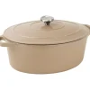 Cerf Dellier Le Chasseur cocotte ovale avec couvercle ""marron glacé"" 31 x 26 cm