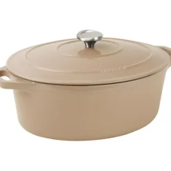 Cerf Dellier Le Chasseur cocotte ovale avec couvercle ""marron glacé"" 31 x 26 cm