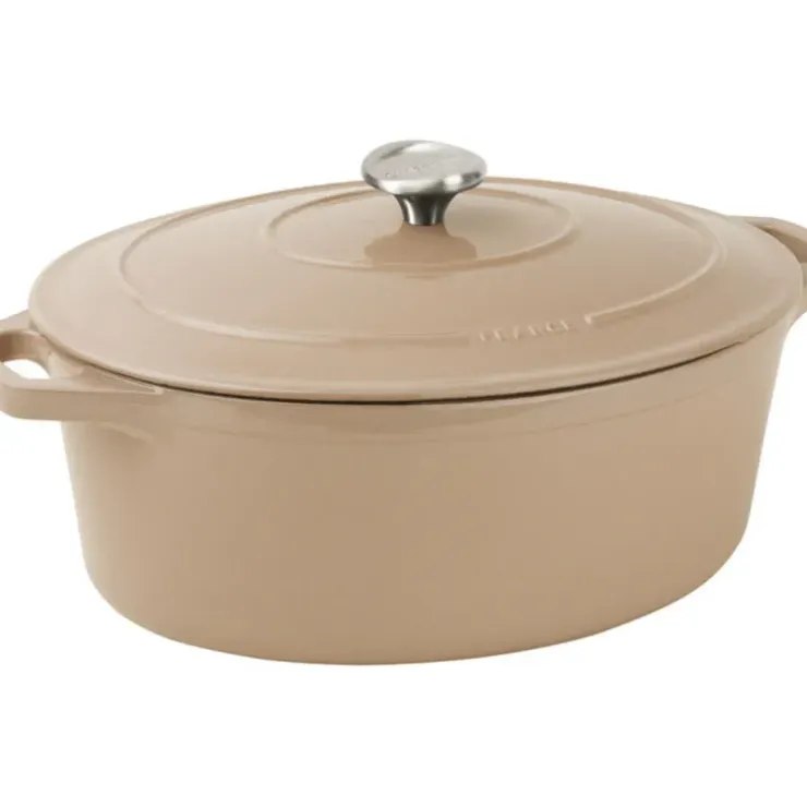 Cerf Dellier Le Chasseur cocotte ovale avec couvercle ""marron glacé"" 31 x 26 cm