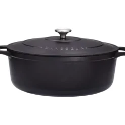 Cerf Dellier Le Chasseur cocotte ovale avec couvercle noire 17 cm Best