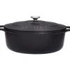 Cerf Dellier Le Chasseur cocotte ovale avec couvercle noire 27 x 20 cm Outlet