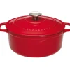 Cerf Dellier Le Chasseur cocotte ronde avec couvercle rouge 24 cm Hot