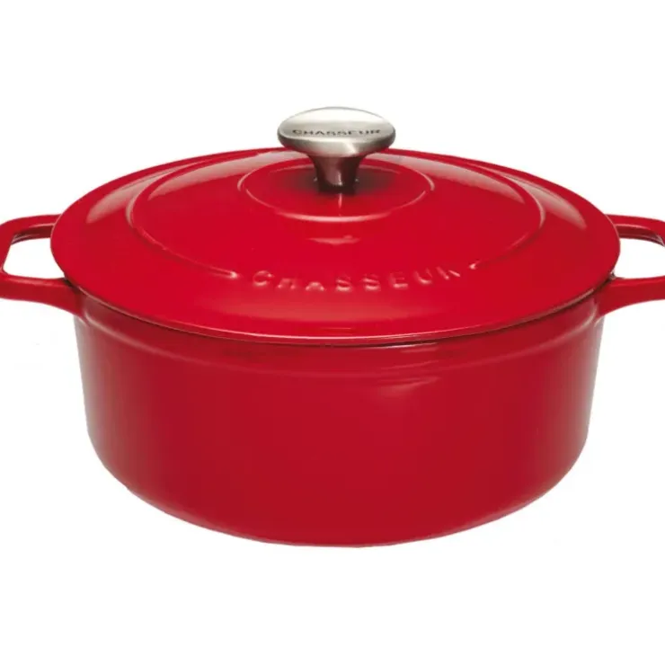 Cerf Dellier Le Chasseur cocotte ronde avec couvercle rouge 24 cm Hot