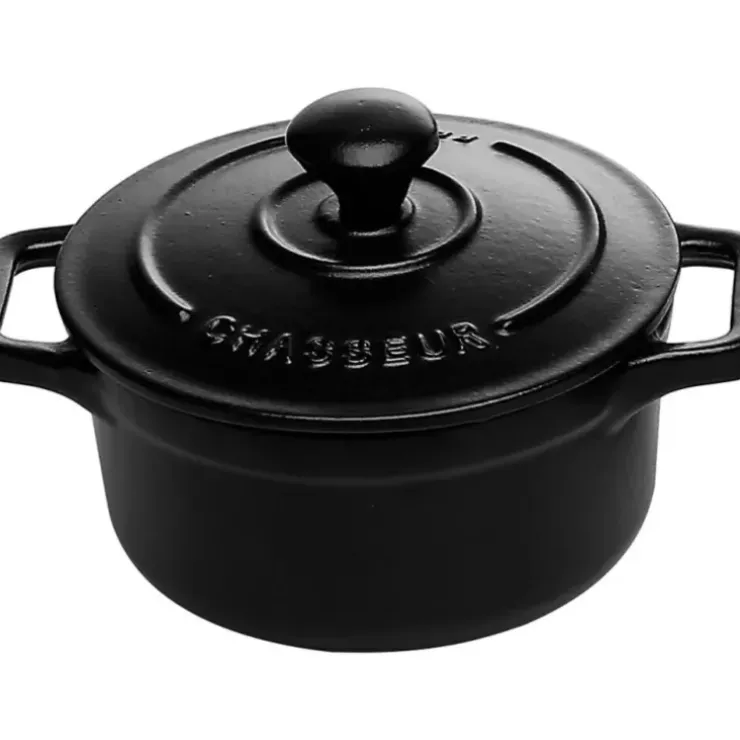 Cerf Dellier Le Chasseur cocotte ronde avec couvercle noire 10 cm Discount