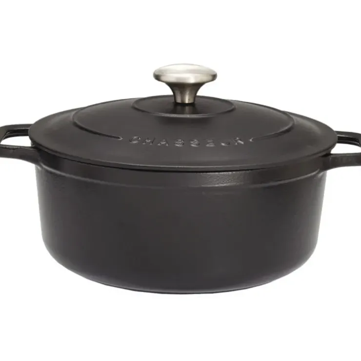 Cerf Dellier Le Chasseur cocotte ronde avec couvercle noire 20 cm Hot