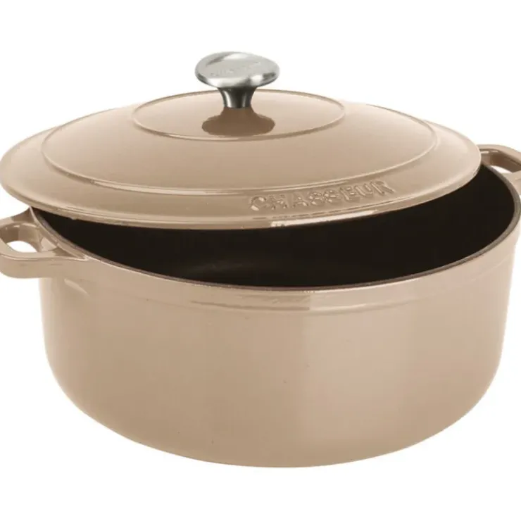 Cerf Dellier Le Chasseur cocotte ronde avec couvercle ""marron glacé"" 24 cm New