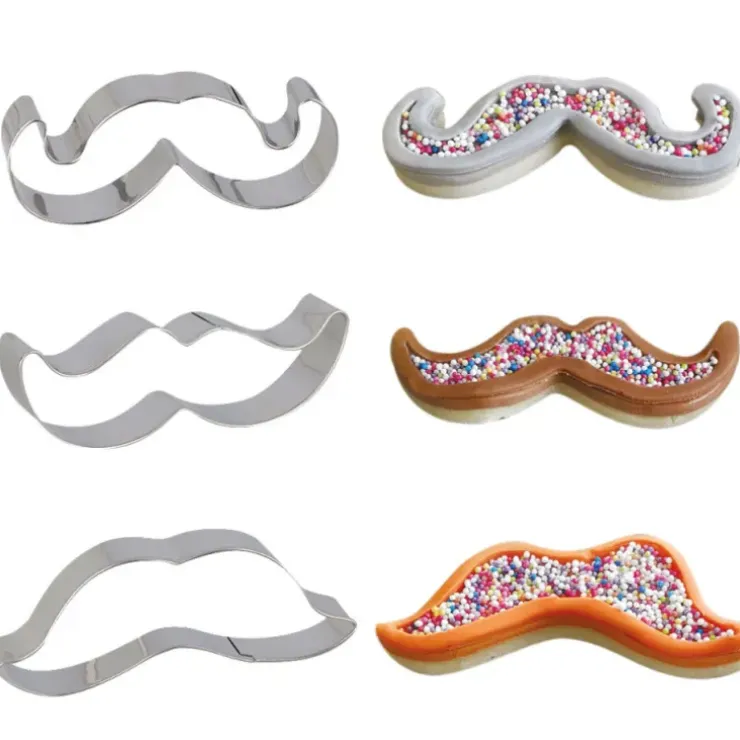 Cerf Dellier Lot de 3 emporte-pièces moustaches en inox Discount