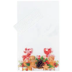Cerf Dellier Lot sachets motif bonhommes en pain d'épices + liens - 14 x 23 cm (x10) Online