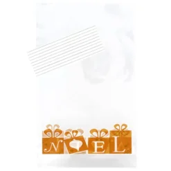 Cerf Dellier Lot sachets motif cadeaux dorés + liens - 14 x 23 cm (x10) New