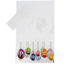 Cerf Dellier Lot sachets motif œufs de Pâques + liens - 14 x 23 cm (x10) Online