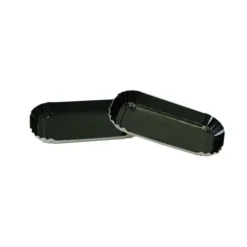 Cerf Dellier Mini assiette carton rectangle noire 4 x 8 cm (x100) Clearance