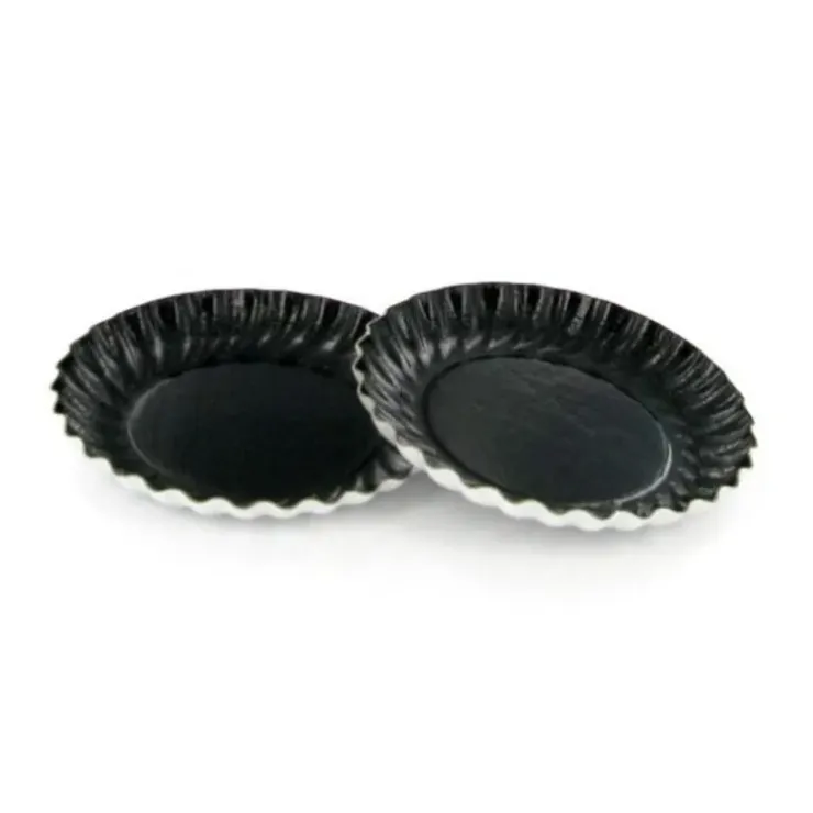 Cerf Dellier Mini assiette carton ronde noire 88 mm (x100) Clearance