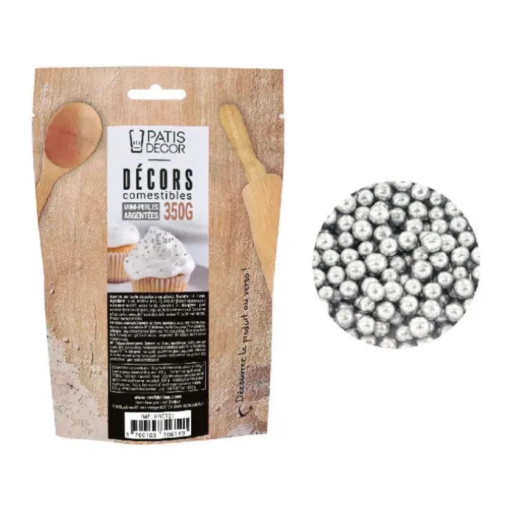 Cerf Dellier Mini perles argentées comestibles Ø 2 mm 350 g Clearance