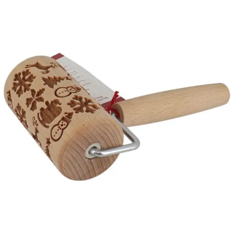 Cerf Dellier Mini rouleau empreintes en bois thème Noël Discount