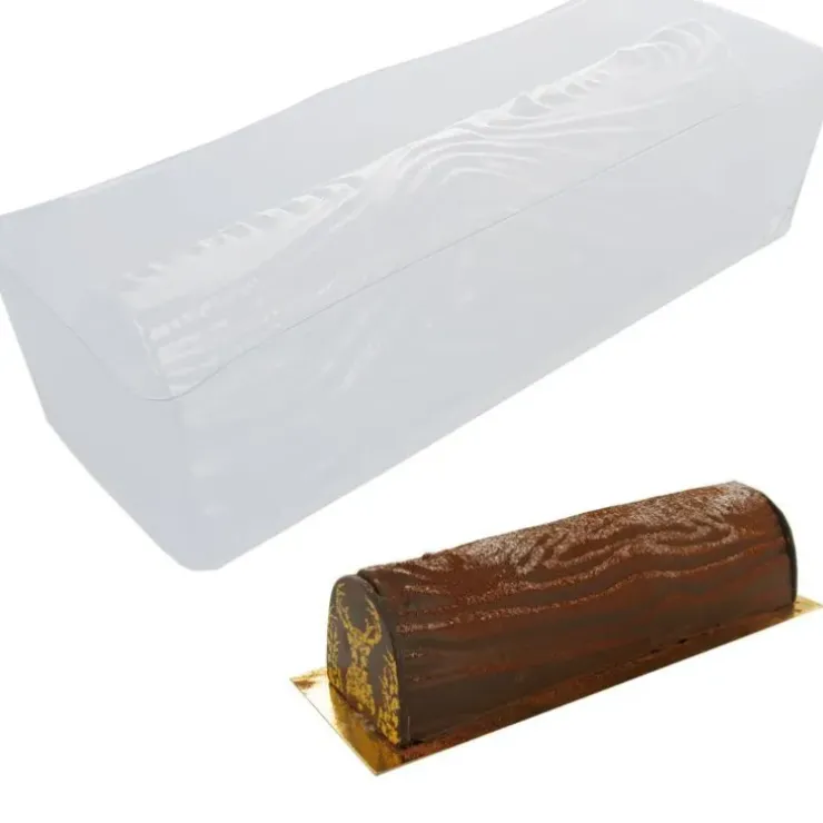 Cerf Dellier Moule à bûche PVC décor "bûche traditionnelle" New